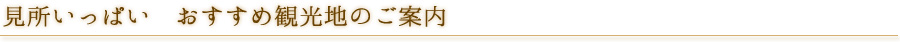 見所いっぱい　おすすめ観光地のご案内